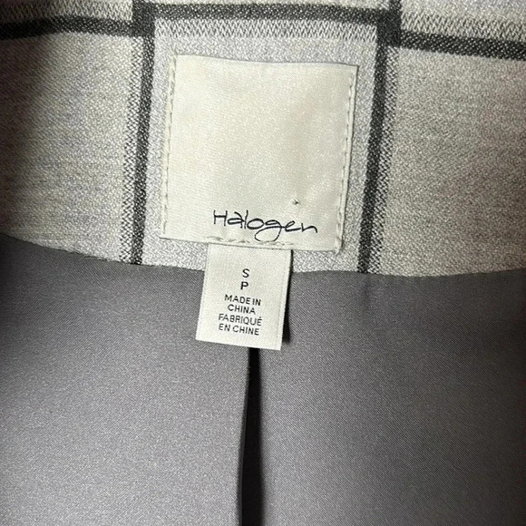 Halogen plaid blazer,academia,clueless preppy,office,business woman, grey,Sm,EC - Picture 8 of 16